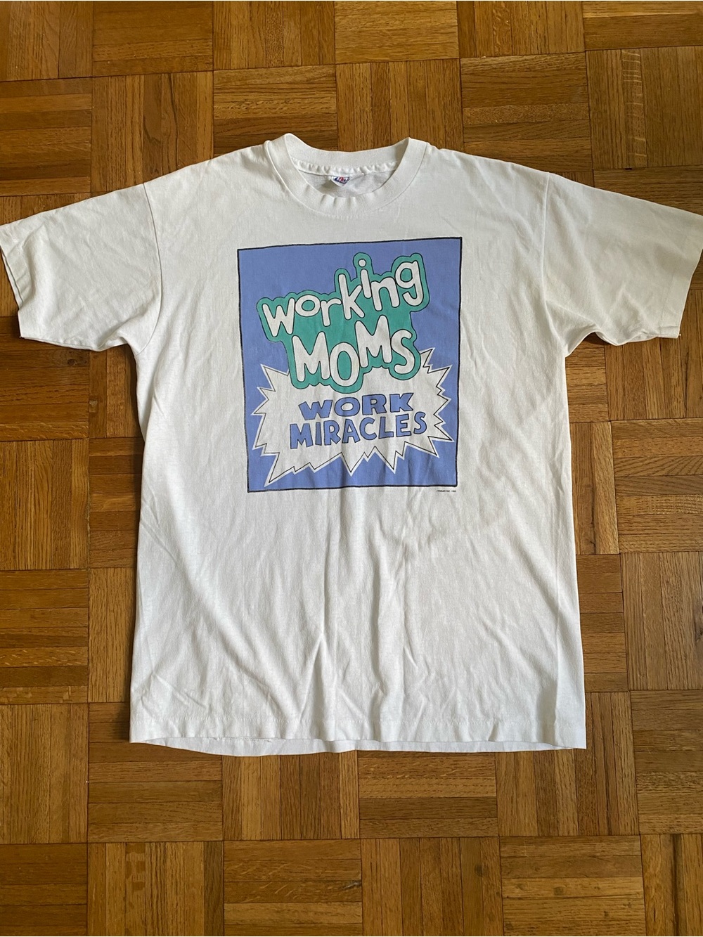 Vintage Single Stitch 90s Graphic Working Moms T Shirt Large